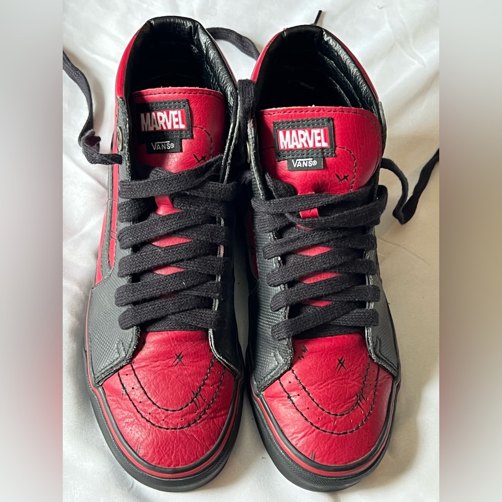 Vans Marvel Red and Black High-Top Sneakers